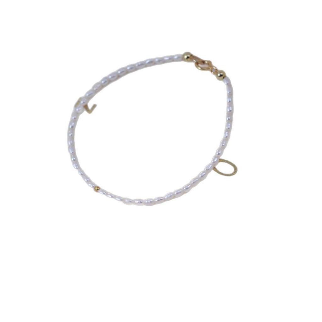 14k Gold-Filled Natural Freshwater Rice Pearl Bracelet for Women - Elegant, Light Luxury, New Trend In High-End Jewelry.