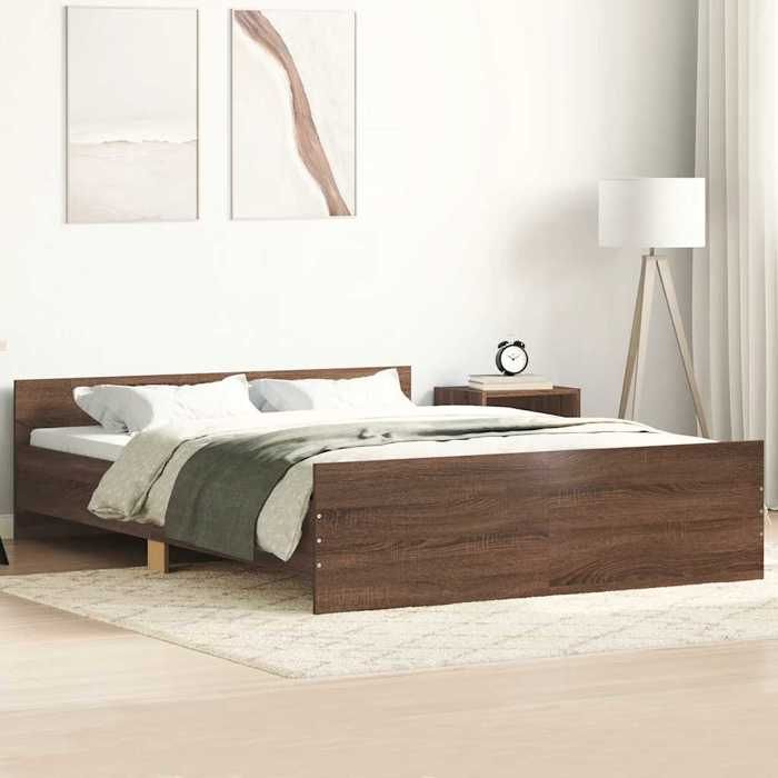 VidaXL Cadre de lit tête de lit et pied de lit chêne brun 120x200 cm 3203746