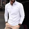 Pánská polokošile s dlouhým rukávem a klopou, jednobarevná, evropská a americká, jaro/podzim 2025