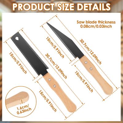 1/2 Pcs Wood Cutting Hand Saw SK5 Steel Woodworking Hand Saws Single/Double Sided Fine Tooth Wood Saw for Woodworking Hand Tools