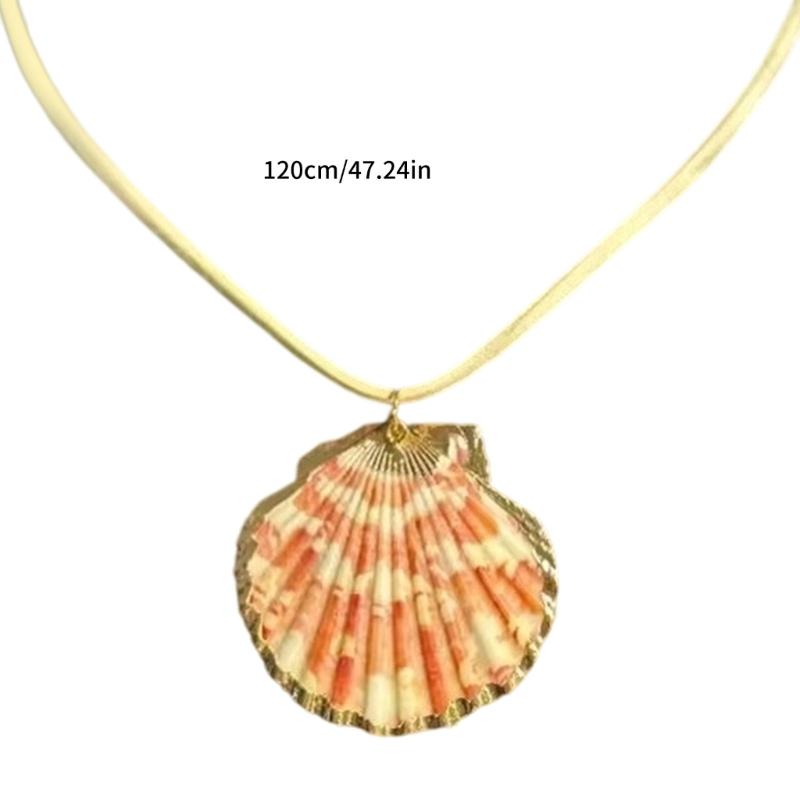 Handgefertigte Verstellbare Muschel/Schneckenhaus-Halskette Natürlicher Perlenakzent Seilverschluss Leichter Schmuck Geschenk