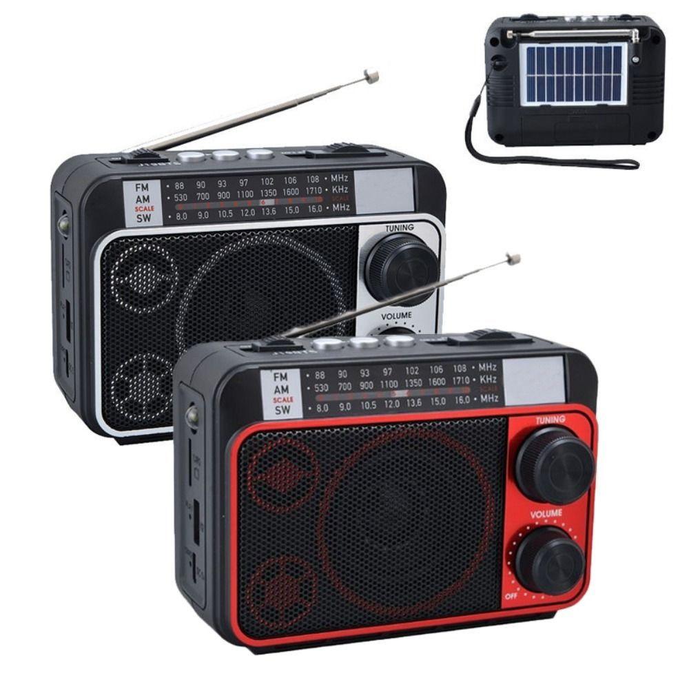 

LED Flashlight Solar Charging Radios Receiver FM AM SW Wireless Bluetooth Speaker Outdoor