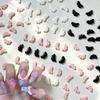 50pcs Mix 3D Cute Angel's Wings Nail Charms Pink White Black Angle Wings Nail Rhinestones 7*5mm Resin Flatback Nail Decorations