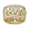 Creative Fashion Gold Color Full Zirconia Crystal Cute Lovely Elephant Animal Female Ring for Women Party  Accessories