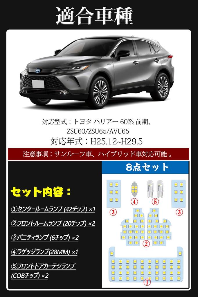 Harrier 60 Series Exclusive LED Bulb LED Room Lamp Toyota