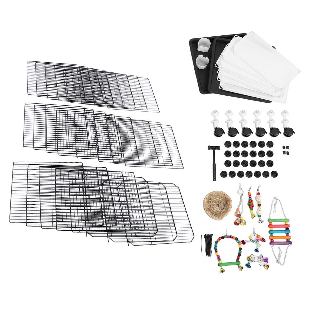 Large Bird Cage Luxury Villa with Tray Robust Iron Spacious Big Parrot Cage for Budgie Parakeet Cockatiel
