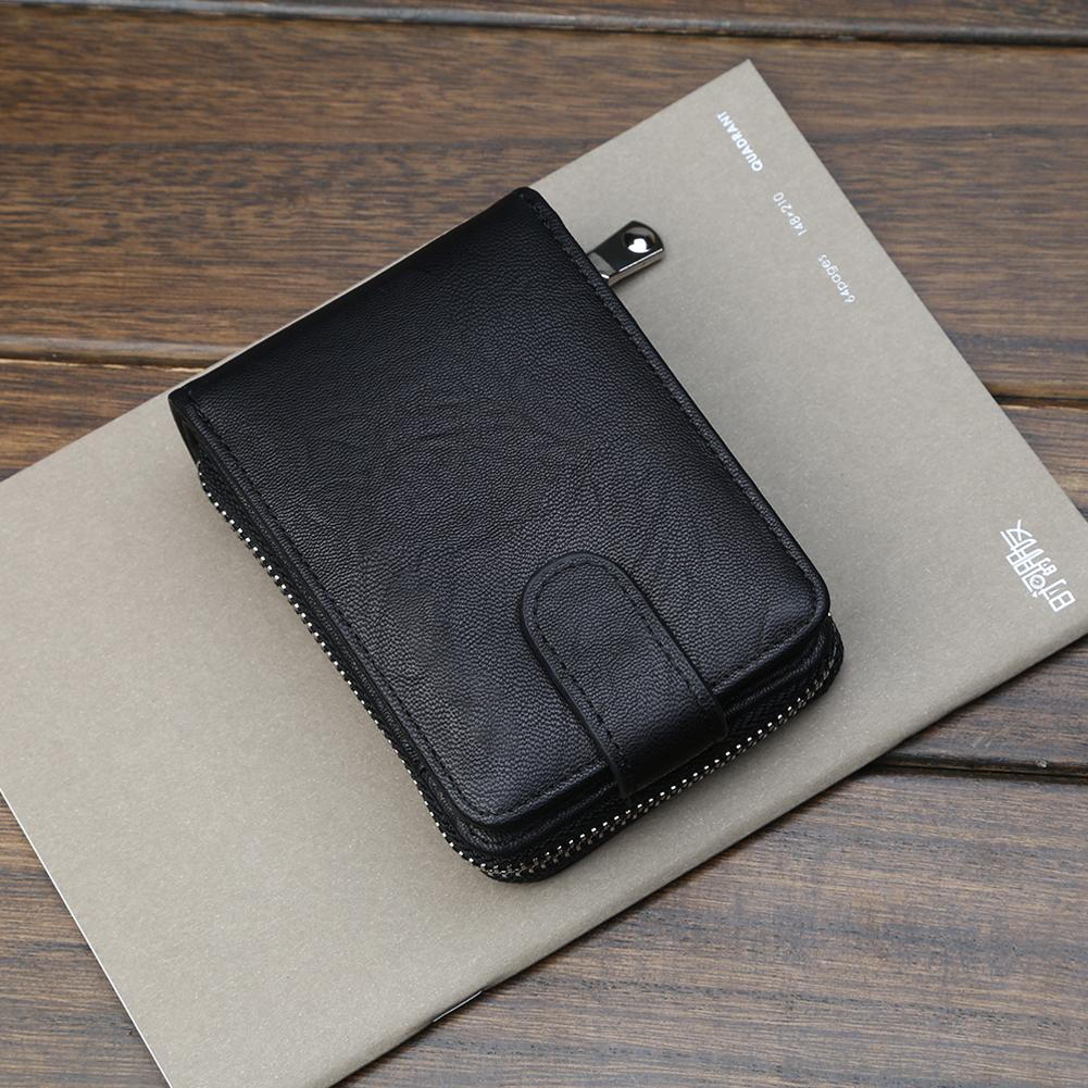 Herren Geldbörse PU Leder Kreditkartenhalter Bifold Reißverschluss Dünne Tasche Vatertag Geburtstagsgeschenk