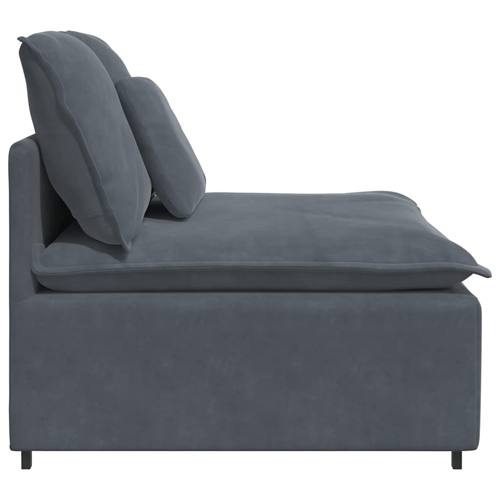 Modular Sofa Center Module with Cushions Dark Grey 100 Cm