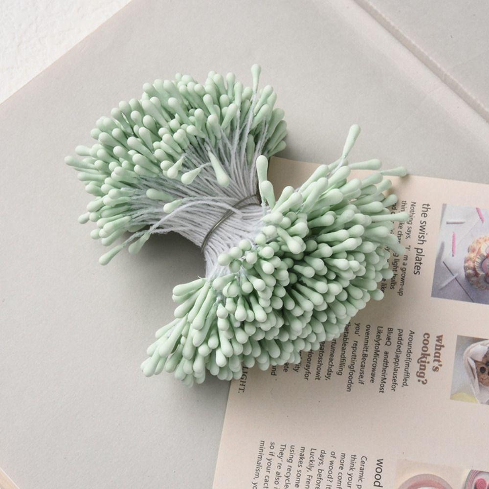 400pcs/lot Random Mixed Double Heads DIY Artificial Mini Pearl Flower Stamen Pistil Floral Stamen For Wedding Decoration DIY