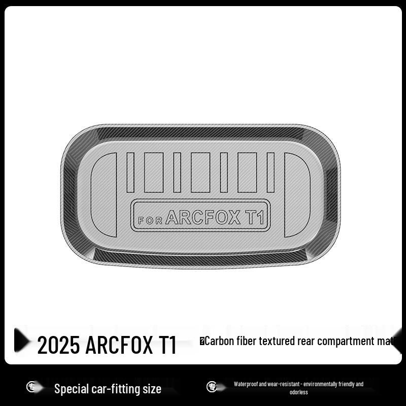 2025 BAIC Jihu T1 TPE Eco-Friendly Floor, Trunk, Backrest, and Carbon Fiber Textured Rear Cargo Mats.