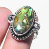 Natural Dichroic Glass Gemstone 925 Sterling Silver Jewelry Ring Size 8 U1A78