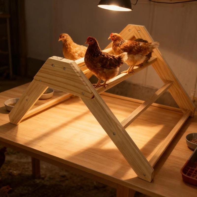 Detachable Wooden Poultry Roosting Ramp With Triangular Design Easy to Clean Chicken Coops
