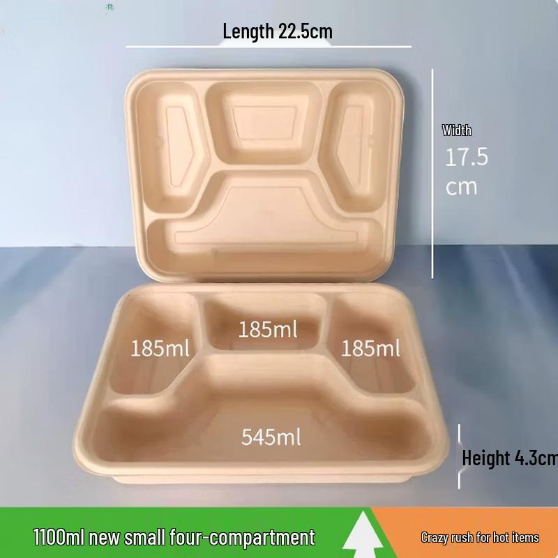 Disposable 4-Compartment Meal Prep Containers