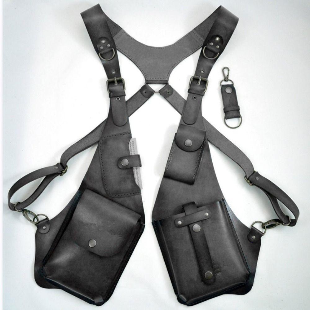 Vest Bag Mobile Phone Purse Vintage Double Shoulder Pouch Chest Bag Shoulder Harness Bag  Cosplay