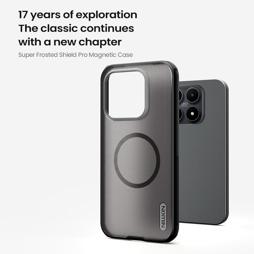 NILLKIN Super Frosted Shield Pro pre Xiaomi 17 Magnetický kryt Matný PC TPU Priehľadný čierny Zadný kryt telefónu
