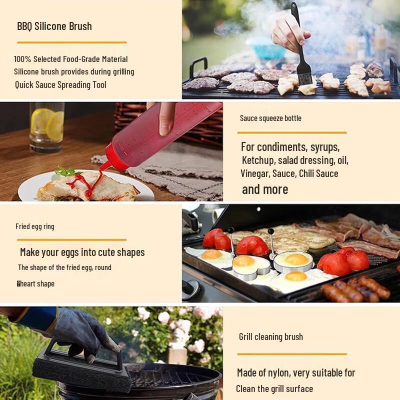 16-Piece Stainless Steel BBQ Tool Set