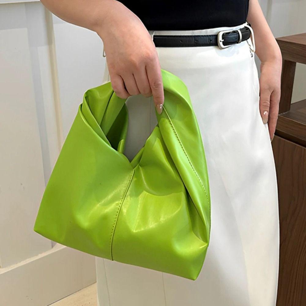 Large Capacity Women's Handbag Solid Color Tote Bag Durable Pleated Cloud Bag  Outdoor