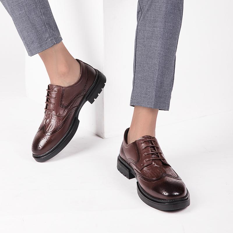 Prodyšné pánské společenské boty Nové pohodlné pánské oxfordky Vyřezávané ležérní boty Luxusní značka Pánská formální obuv