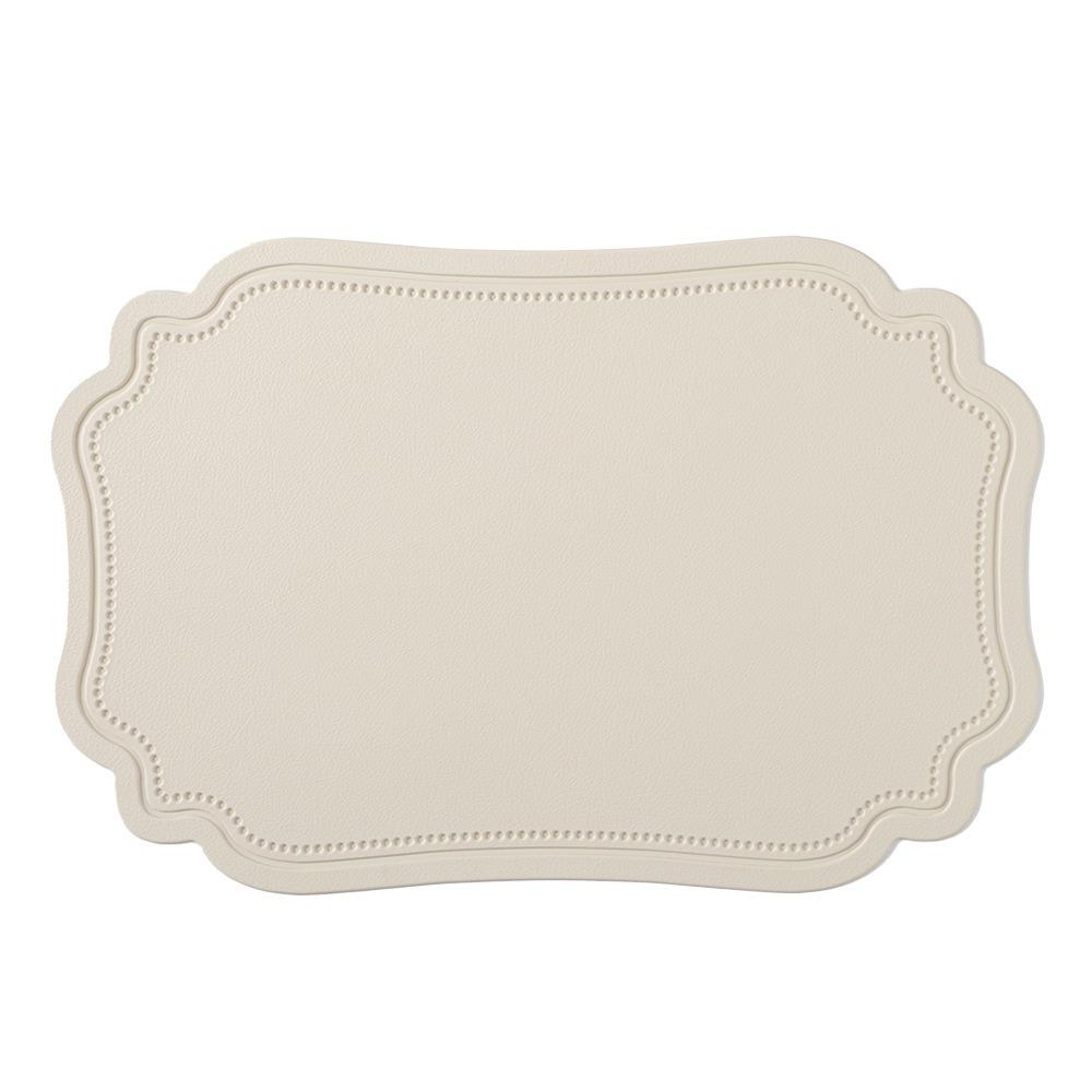 4 Piece Retro Irregular Tableware Pad Waterproof Washable Table Mat PU Leather Scratch Resistant Heat Insulated Mat