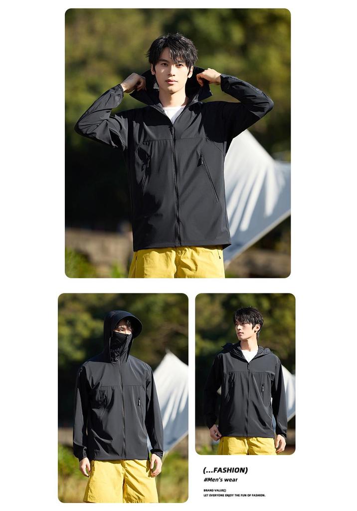 8118 Ice Silk UPF50+ Sun Protection Hoodie - Unisex Summer Outdoor Casual Wear
