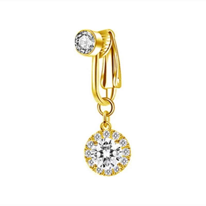 Non-Piercing Butterfly Fake Belly Piercing Butterfly Clip On Umbilical Navel Crystal Fake Piercing Fake Clip Belly Button Rings