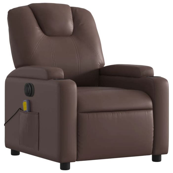 VidaXL Electric Reclining Massage Chair Brown Faux Leather 3204425