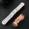 Per Hublot Yubo Classic Fusion Big Bang Cinturino in Acciaio Inossidabile Massiccio Interfaccia Convessa Uomo 27x19mm Cinturino di Sicurezza per Orologio da Esterno