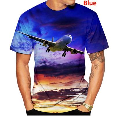 Koszulka z grafiką wojskową w samolocie Harajuku Fashion T Shirt dla mężczyzn Trend Personality 3D Printed Tshirt Męskie ubrania projektanta
