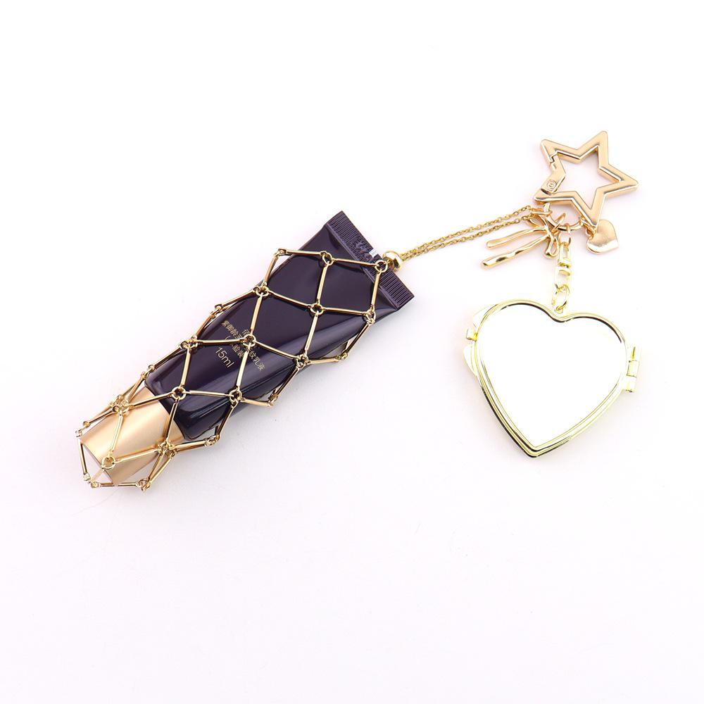 Original Metal Mesh Crossbody Bag Charm & Lipstick Keychain Pendant