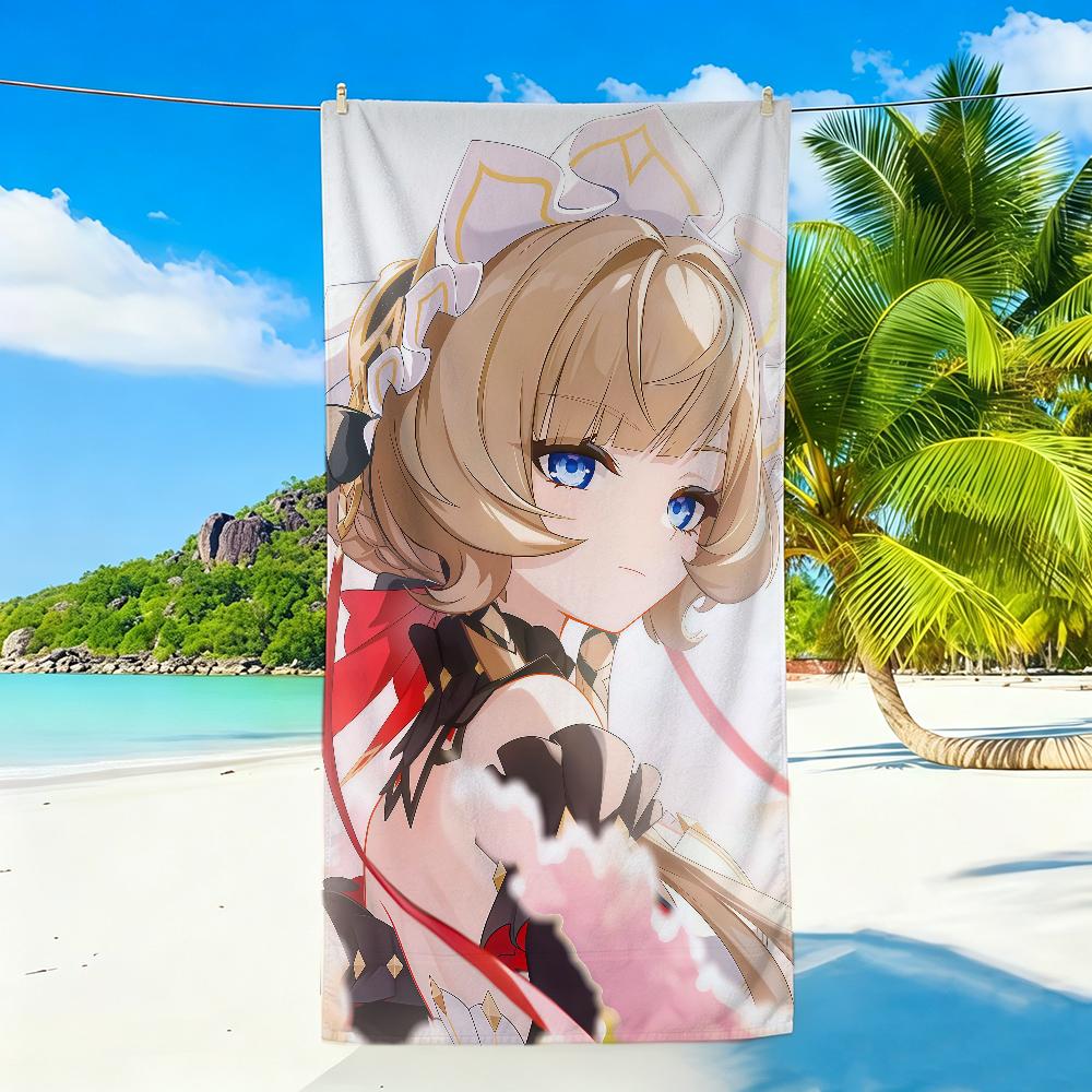 Game G-Genshin I-Impacts S-Sandrones Towel Sports Quick Dry Travel Camping Sandproof Soft Light Large Beach Towel