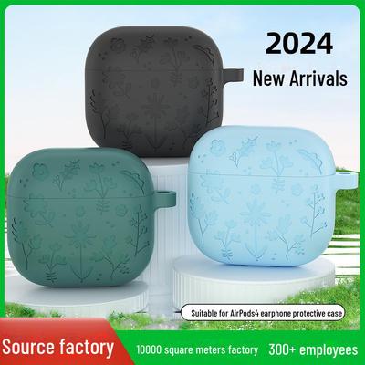 Solid Color Silicone Protective Cover for Apple AirPods 4th Gen