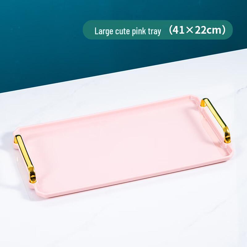Rectangular Plastic Serving Tray with Handles
