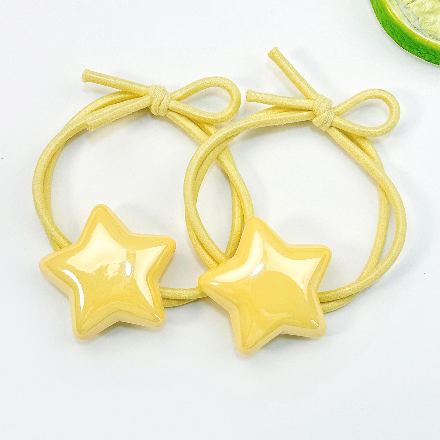 

2/5PCS Candy Color Star Elastic Hair Bands For Girl Cute Kawaii Fancy Ponytail Holder Ties Braid Rubber Ties Headwear