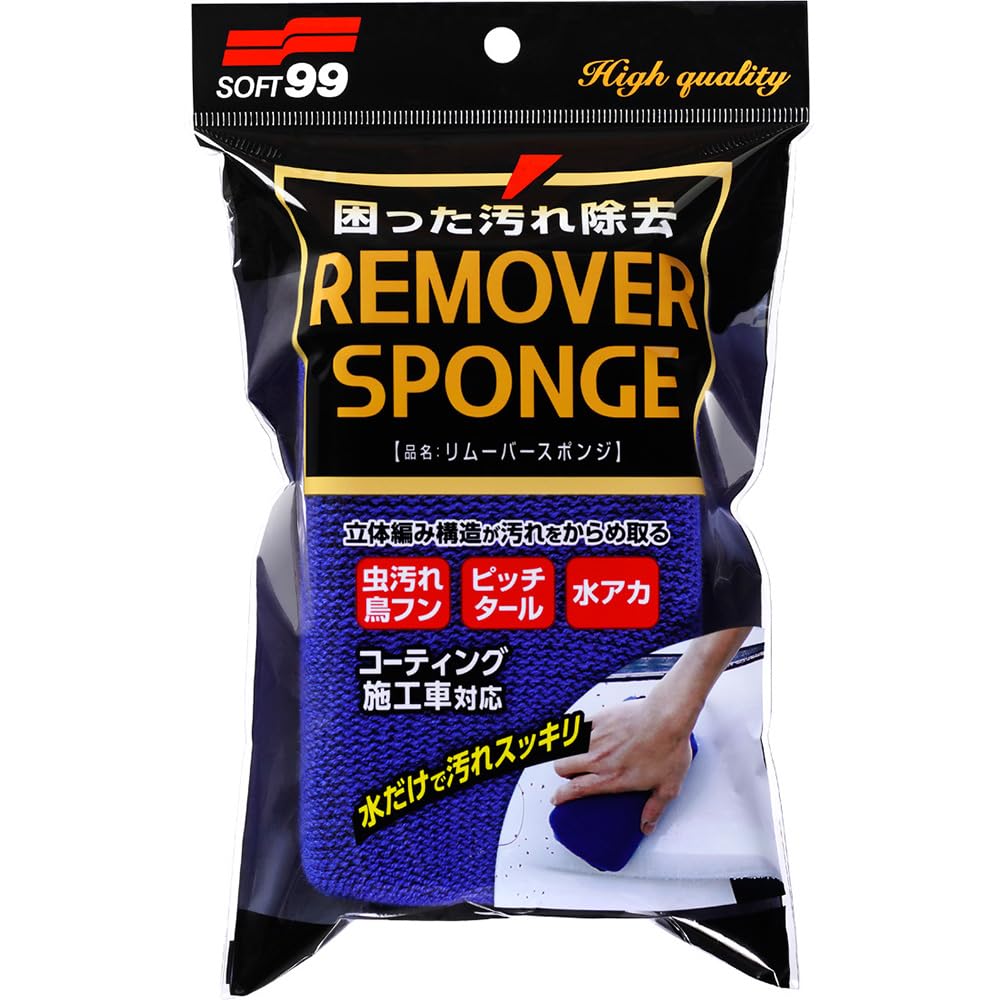 

Soft-99 04027 Car Wash Supplies Remover Sponge Removes Insect Dirt From Car Body, Glass, 0.30 liters синий