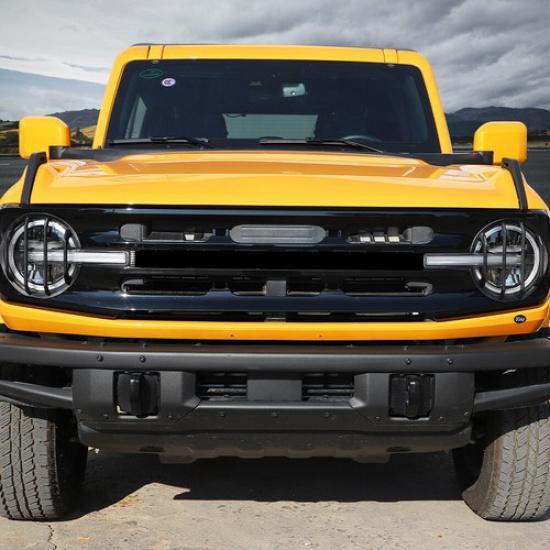 2pcs Car Front Headlight Trim Guard Decor Accessories For ford Bronco +Black