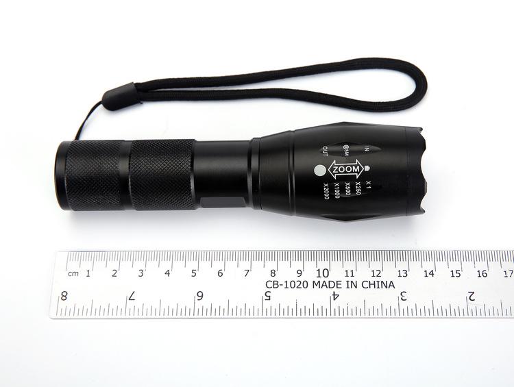 Cross-border USB Rechargeable LED Flashlight T6, Telescopic Focus, Aluminum Alloy, Waterproof, High-Intensity for Outdoor Use.