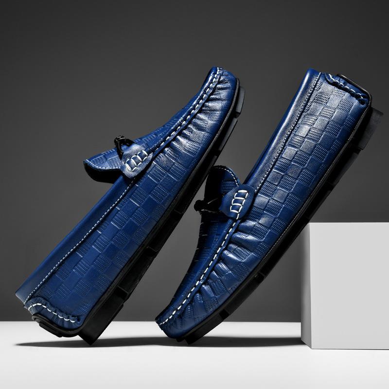 Туфли для вождения из телячьей кожи первого слоя с тиснением — фото 5