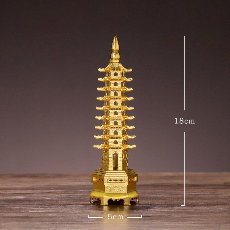Zinc Alloy 3D Model, Chinese Wenchang Pagoda Tower Crafts, Statue Souvenir, Home Decoration, Metal Handicraft