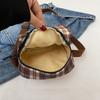 Woolen Plaid Retro Small Square Bag Niche Casual Shoulder Bag Messenger Bag Popular Bag
