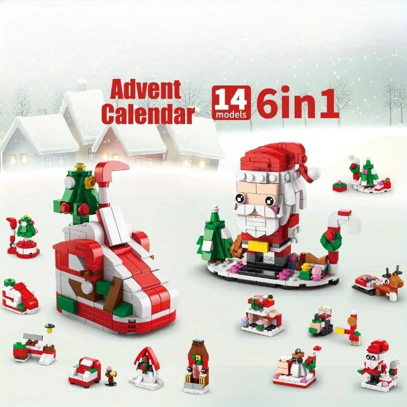 

24 года 6 в 1 обновленная рождественская серия строительных блоков набор творческий зимний деревенский дом DIY кирпичи игрушки для детей рождественский подарок
