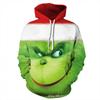 Grinch 3D Printed Hooded Sweatshirt Men Loose Fit Casual Zip-Up Pullover With Appliqu Pocket