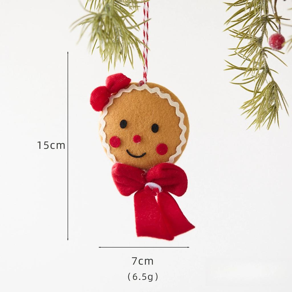 1/4PCS Christmas Gingerbread Man with Bow Creative Tree Hang Festival Gift Birthday Party Decoration Props