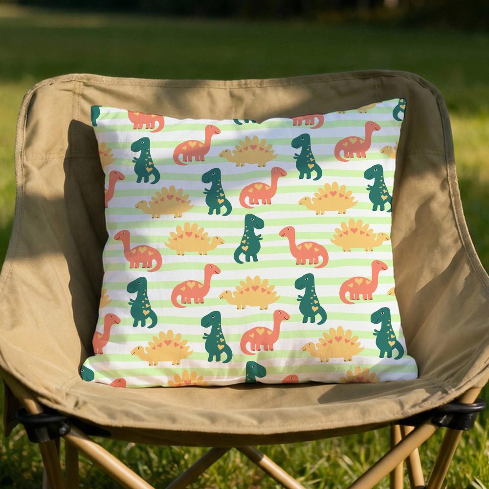 

Cute Dinosaur Pattern Cushion Cover Soft Reversible Durable Pillow Cover MultiScene Use for Home Car Daily Comfort 30X30cm