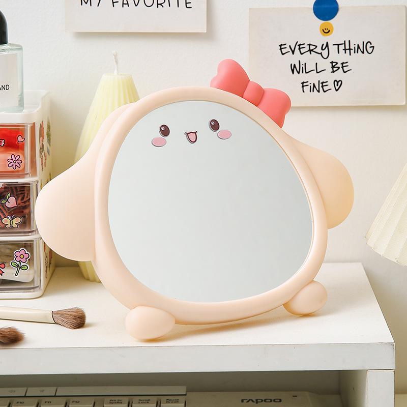 Cartoon Decorative Mirror Folding Mirror Desktop Standing Makeup Mirrors for Student Dormitory Supplies Wall-mounted Mirrors