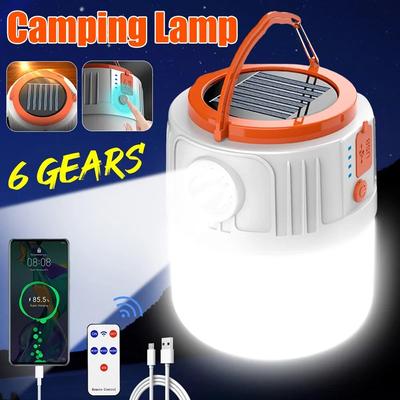 60W Solar Campinglampe Powerbank LED Campinglaternen 6 Gänge Fernbedienung Wasserdicht Outdoor Zeltlicht Wiederaufladbare Taschenlampe