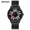 Sanda Meilleure Vente 1088 Montre pour Adolescent: Personnalisé, Cadran Rotatif 3D, Tendance, Quartz Étanche.