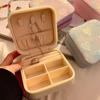 Portable Travel Jewelry Storage Box With Cute Heart Embroidery Multi Compartment For Daily Use Short Trips