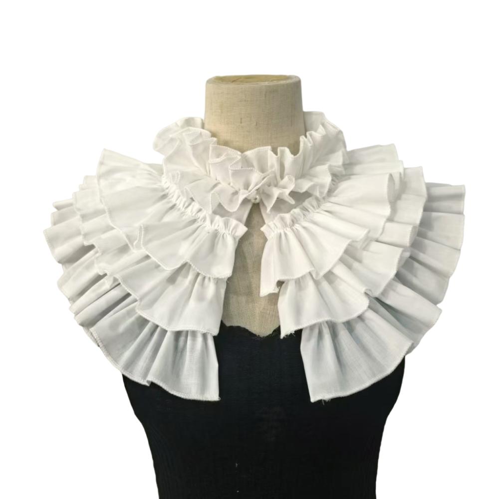 Adjustable Decorative Ruffle Neckline Elegant Detachable Collar  All-match белый