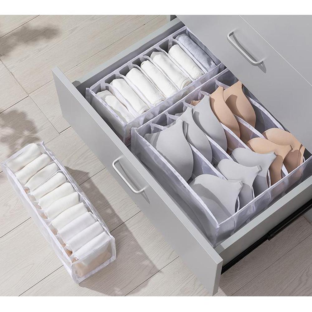 3 piece Storage Box Washable Foldable Household Drawer Underwear Compartmentalization Box