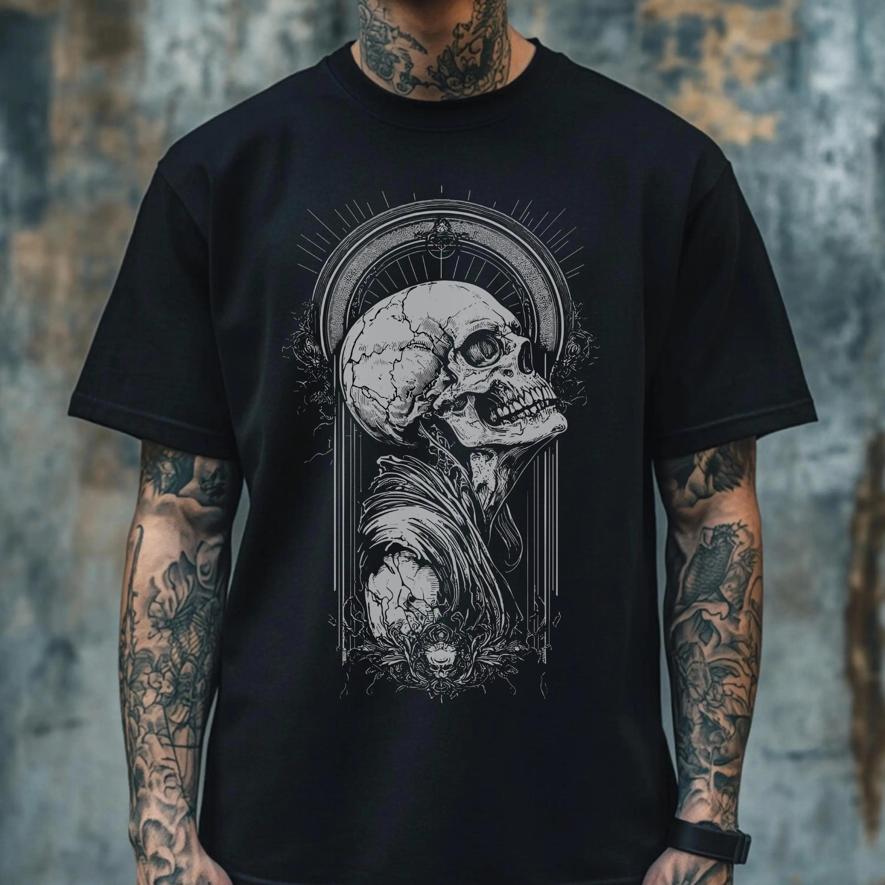 

Gothic Skull Comfort Colors TShirt Alternative Streetwear Occult Graphic Tee Alt Metal Grunge Punk Shirt Gift For Goth Boyfriend 4XL